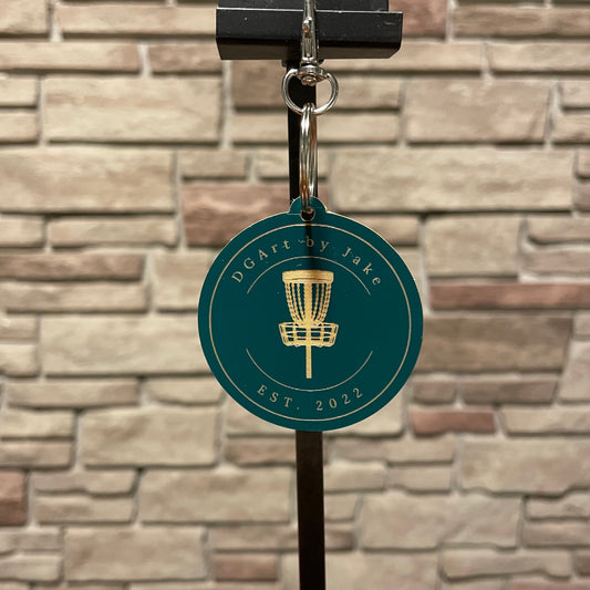 Custom Bag Tag Keychain - Green and Gold