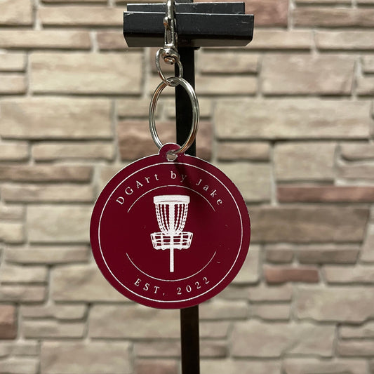 Custom Bag Tag Keychain - Maroon and White