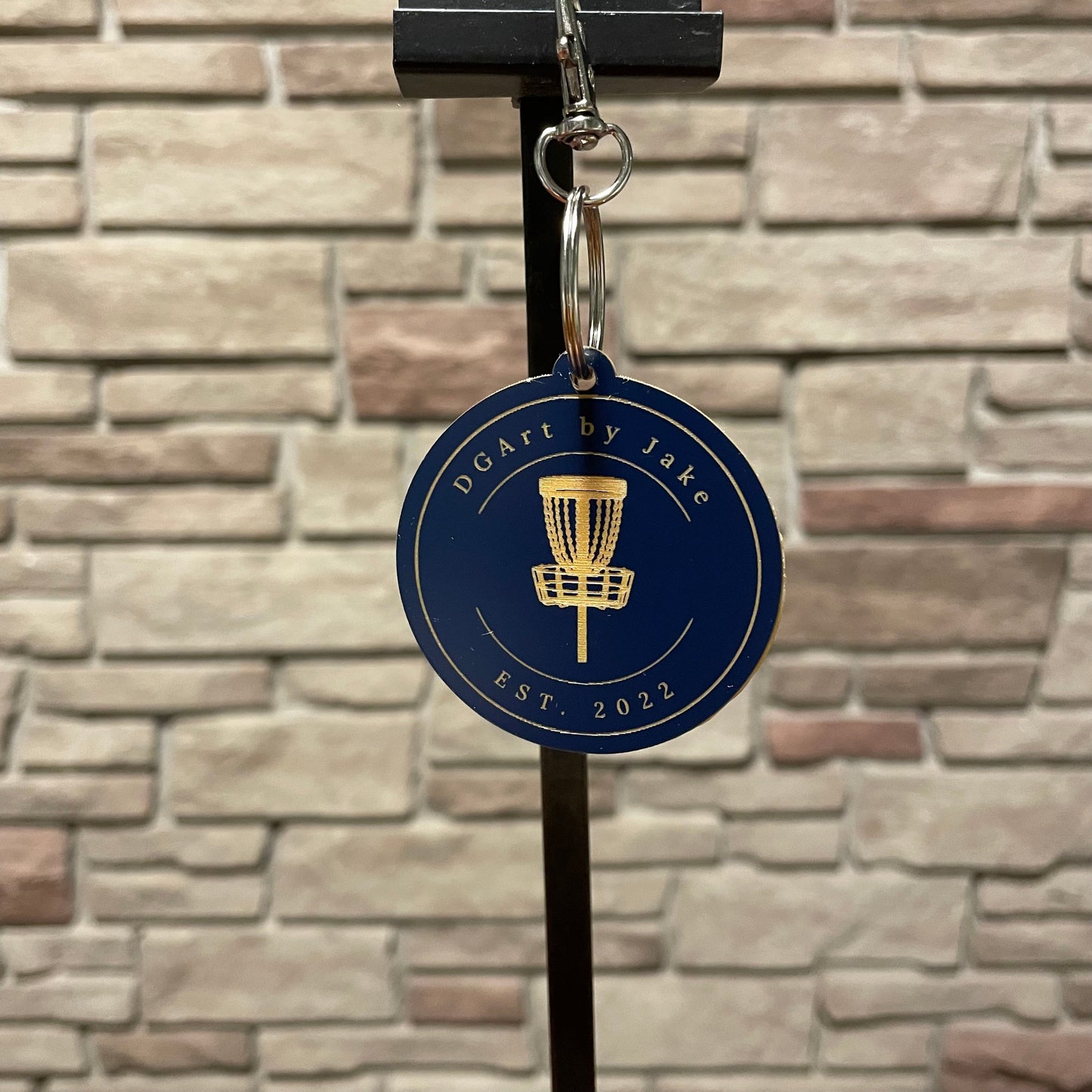 Custom Bag Tag Keychain - Navy and Gold