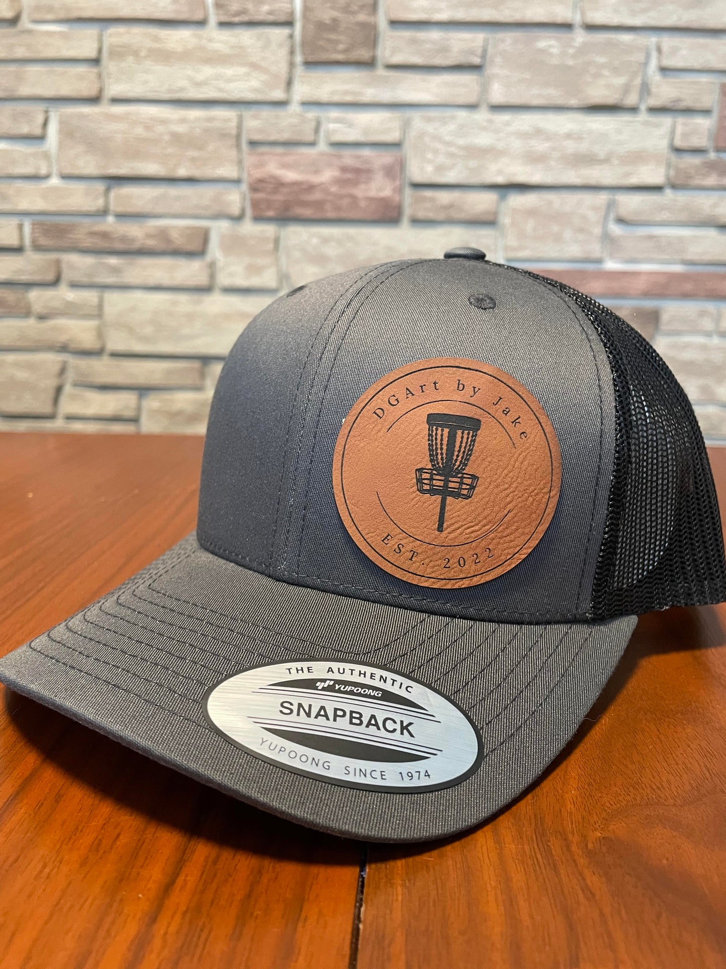 Custom Snapback Hat - Charcoal and Black