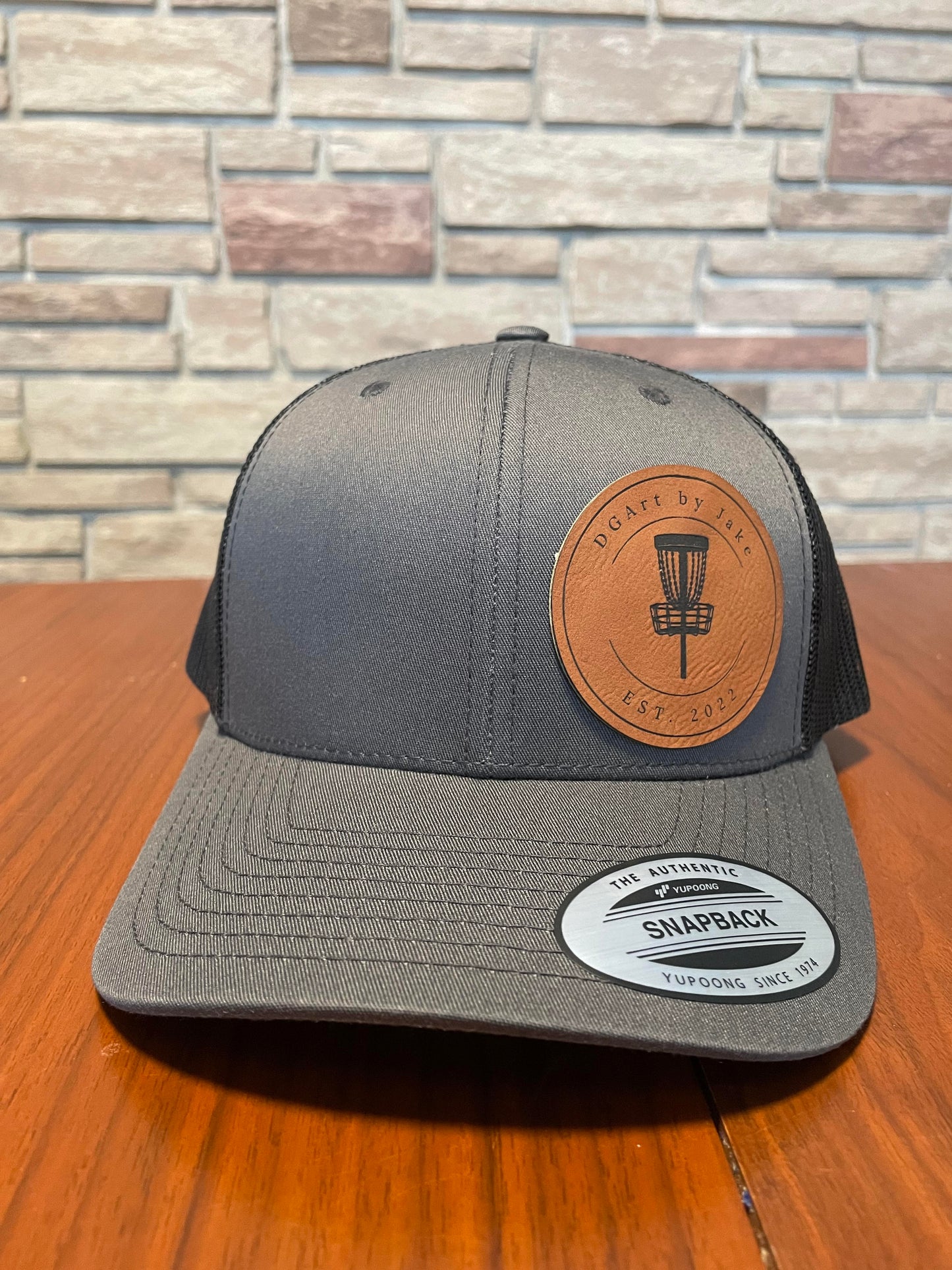 Custom Snapback Hat - Charcoal and Black