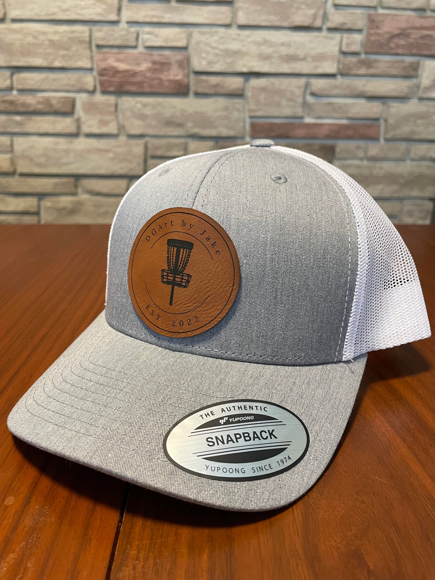 Custom Snapback Hat - Heather Gray and White