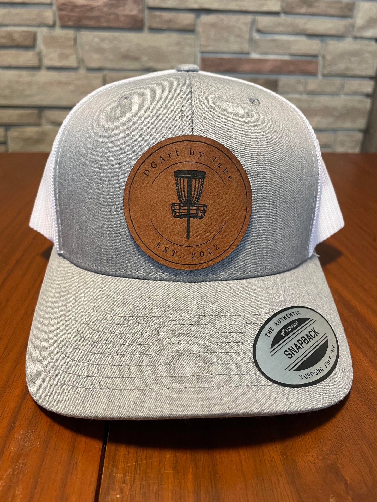 Custom Snapback Hat - Heather Gray and White